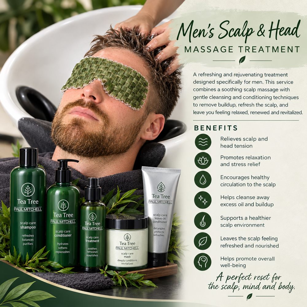 Men’s Scalp & Head Massage at Styles By Elvia in Mount Pleasant, WI