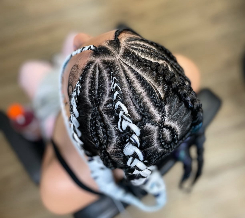 BRAIDS w DESIGN (EXTENSIONS) at Heavens Braid Galore in Westminister, CO