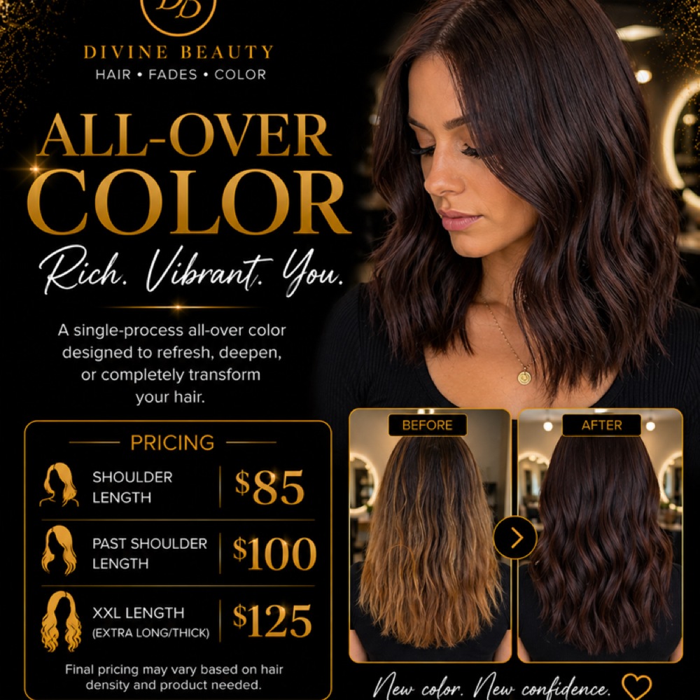 ✨All-Over Color ($85–$125) at Mandy @ Divine Beauty in New Paris, OH