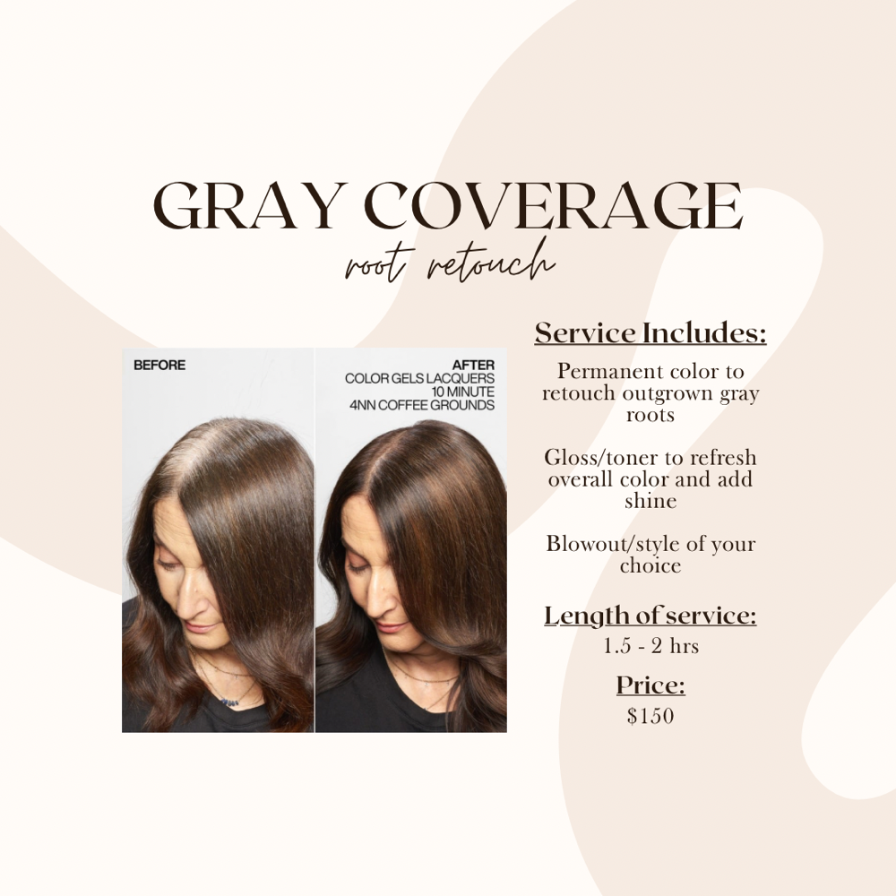 Gray coverage/color retouch