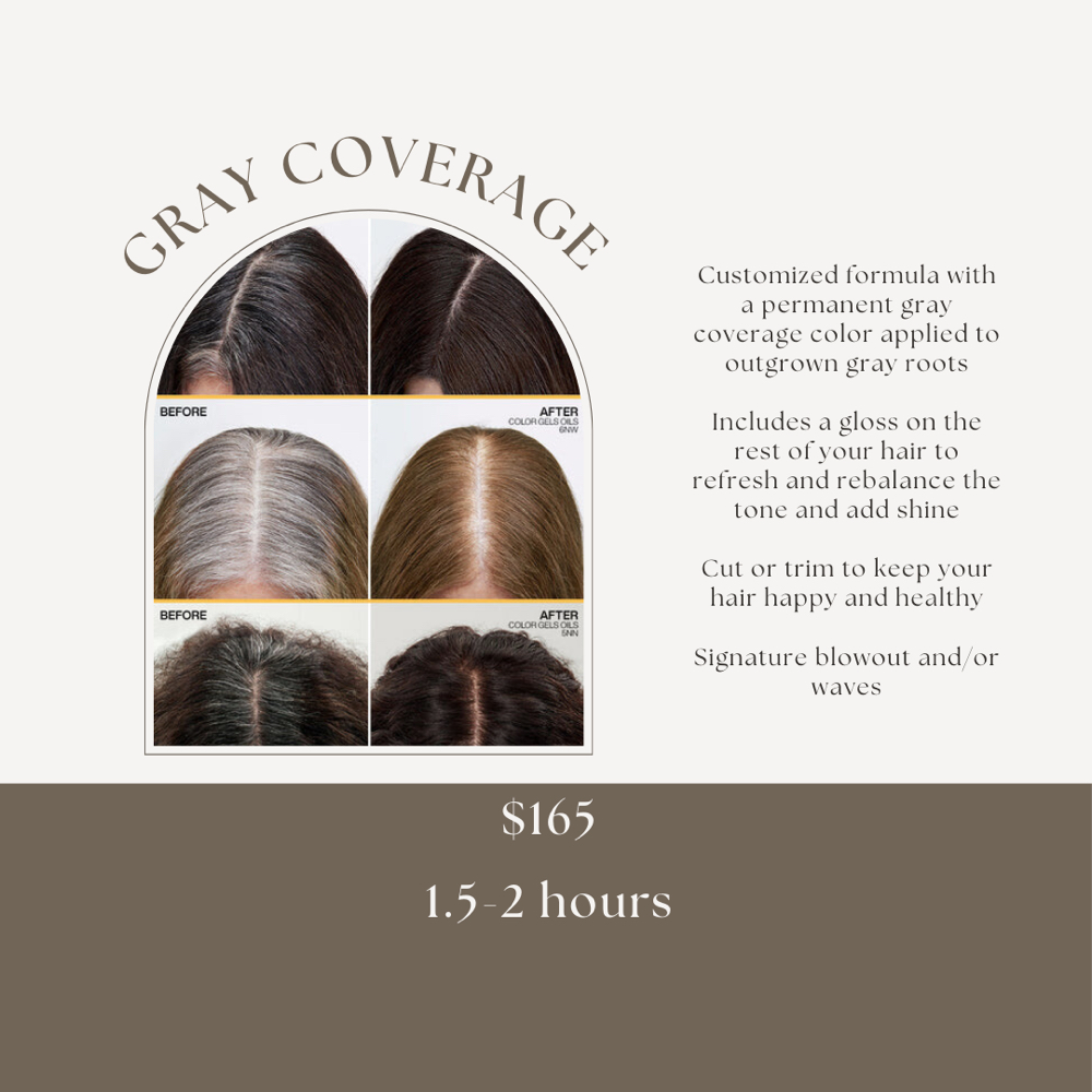 Gray coverage/color retouch at Glossed Beauty Bar in Fort Myers, FL