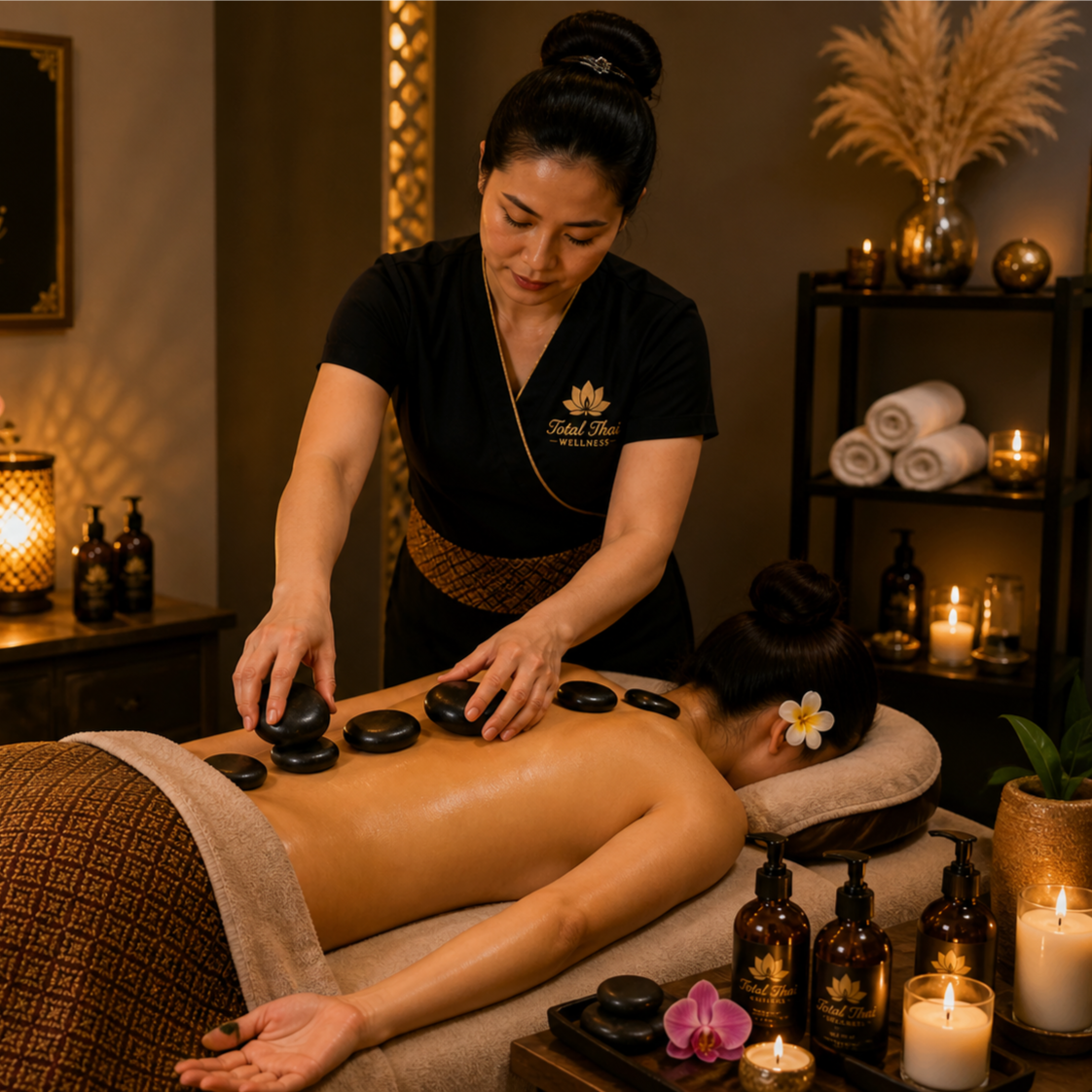 Hot Stone Massage at Total Thai Wellness in Martinez, GA