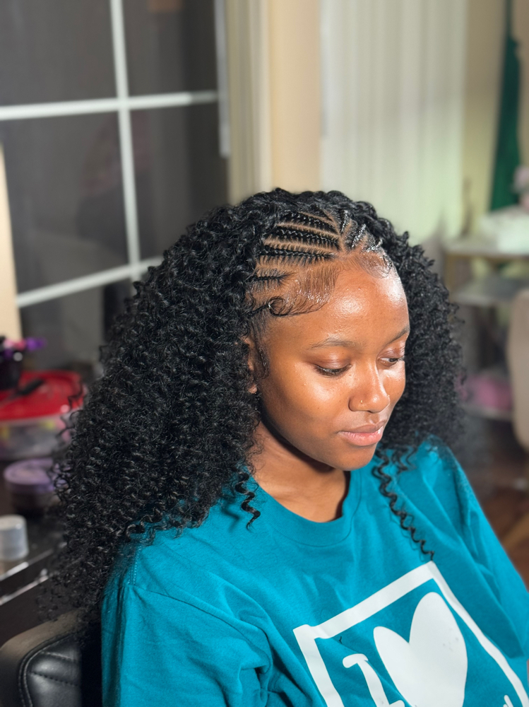 Natural braids add quick weave at Styles By Jalyssa in Phoenix, AZ