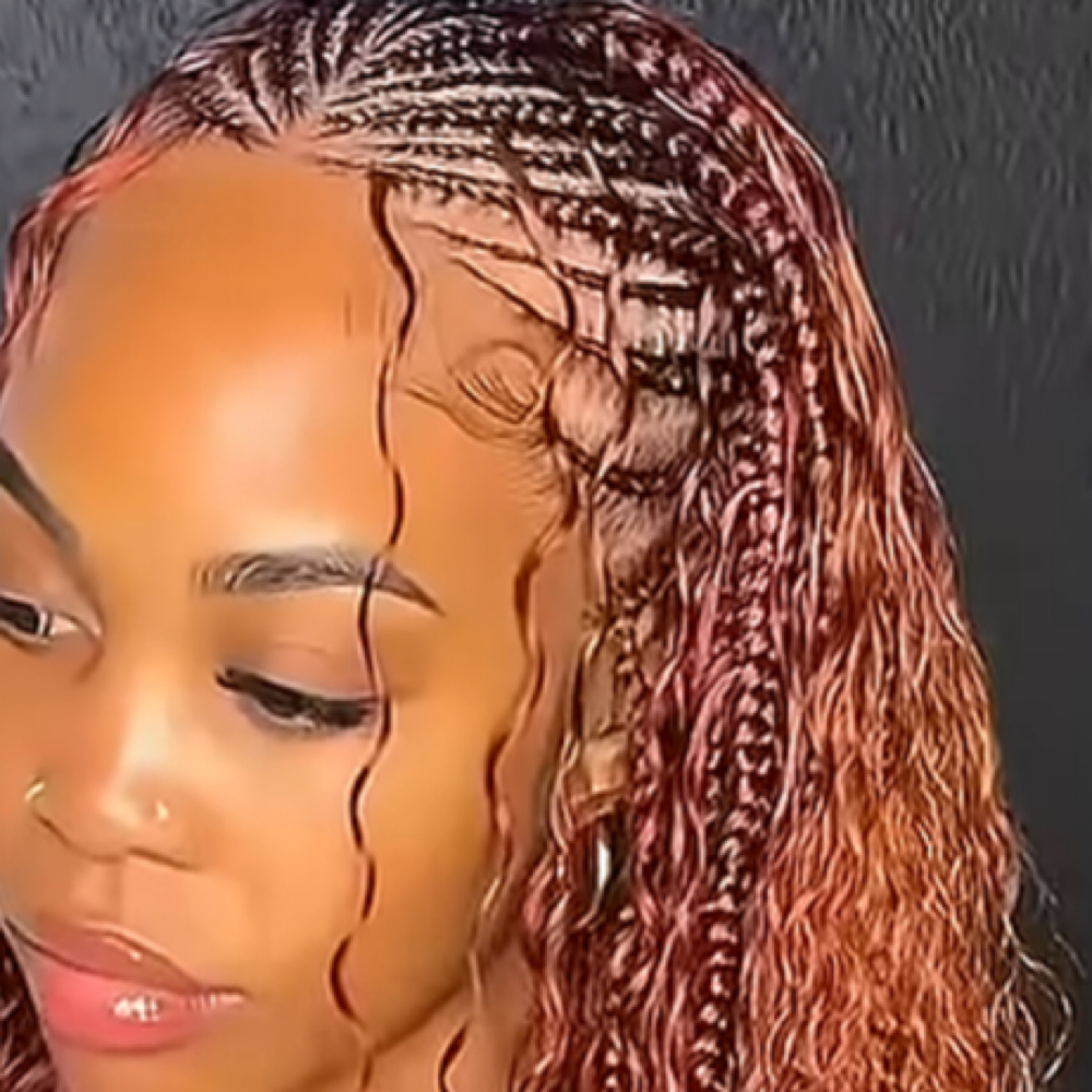 Braided Twisted Half-Up Style at JD Braiding Embassy in Richmond, TX