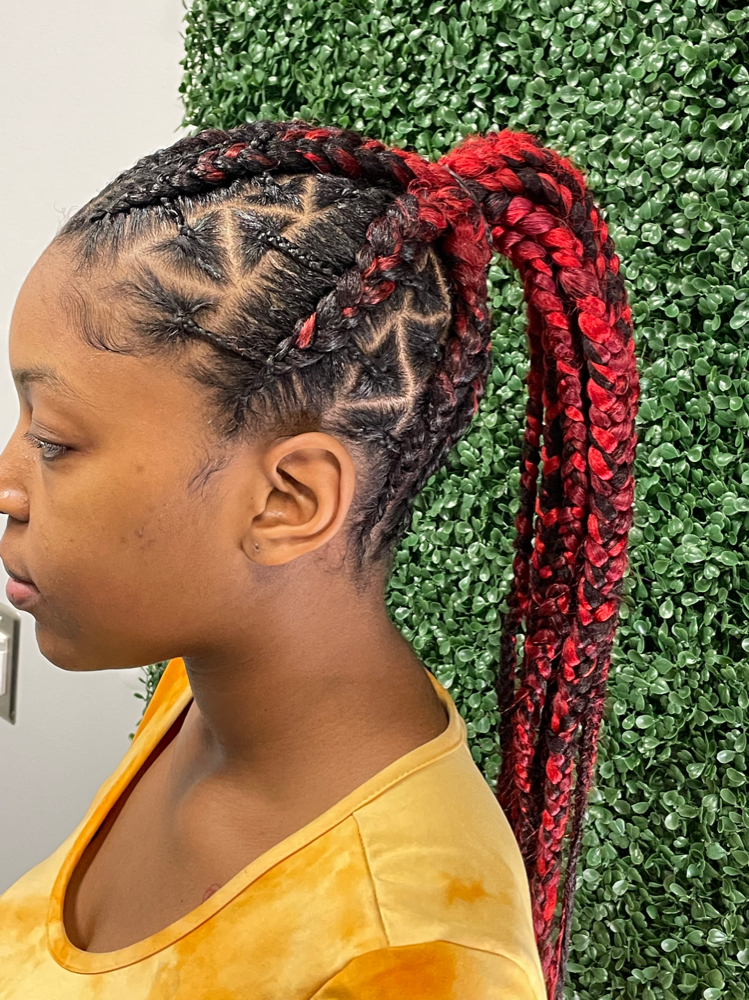 braids into braided ponytail