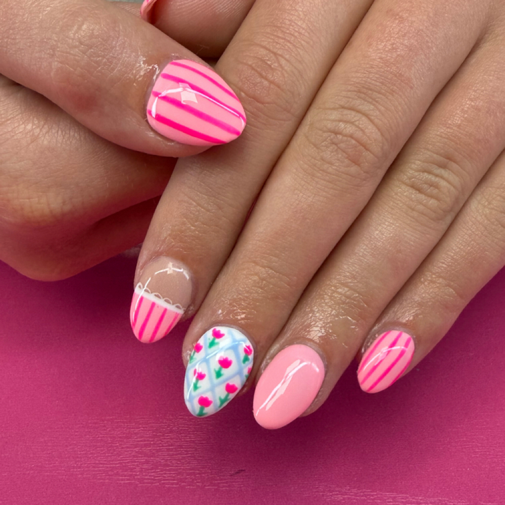 Short Acrylic Full Design at Nailed by Ro in Canton, TX