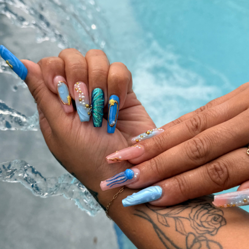 L/XL Full-Set Gel-X Extension at Studio360 Nails & Barber Co. by Naniinailedit in Tampa, FL