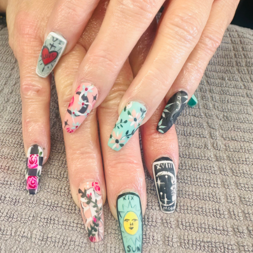 Nail Art Hand Painted at Carizzma Beauty Bar in Billings, MT