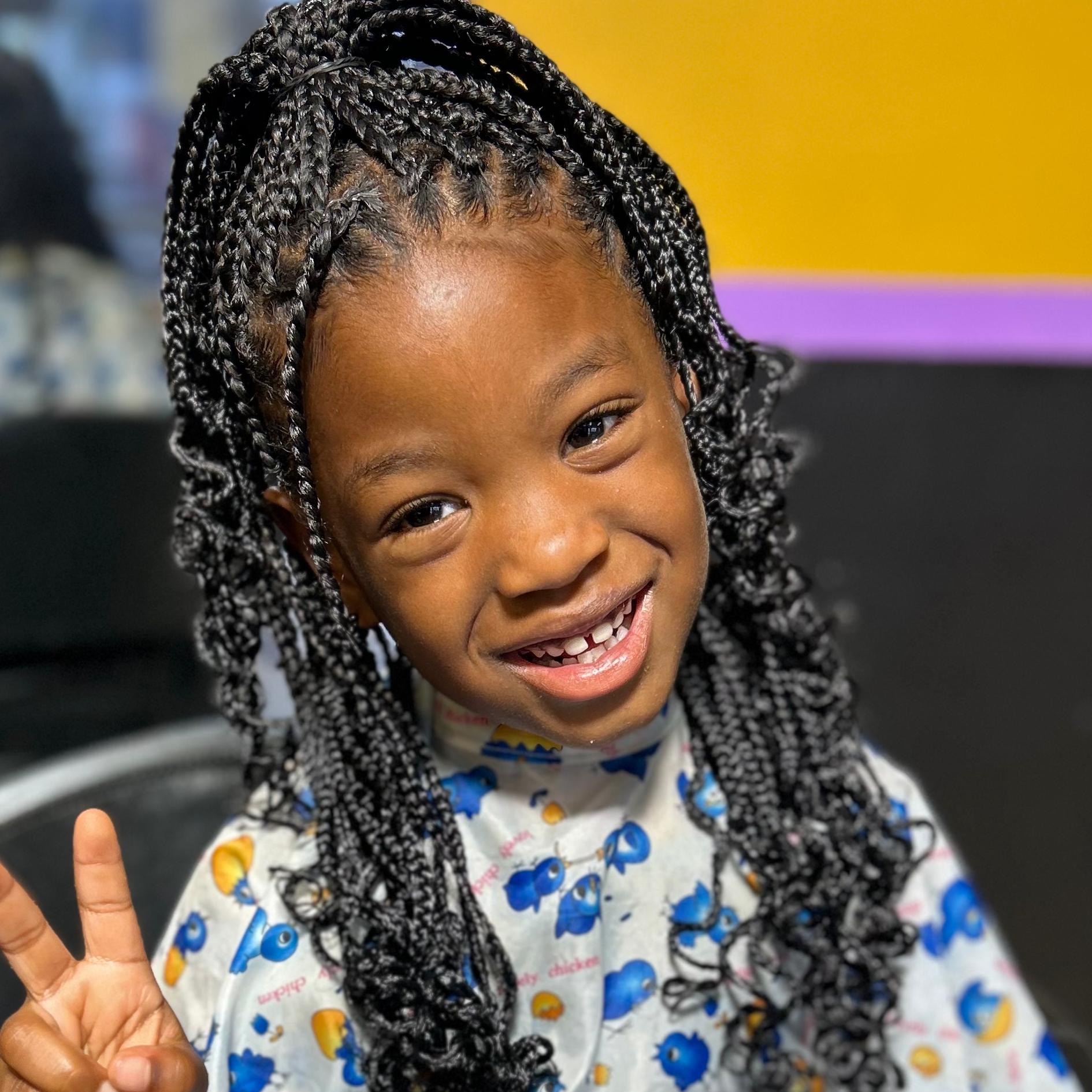 Little Girl Knotless Braids at BeYoutiful Beauty Barr in Houston, TX