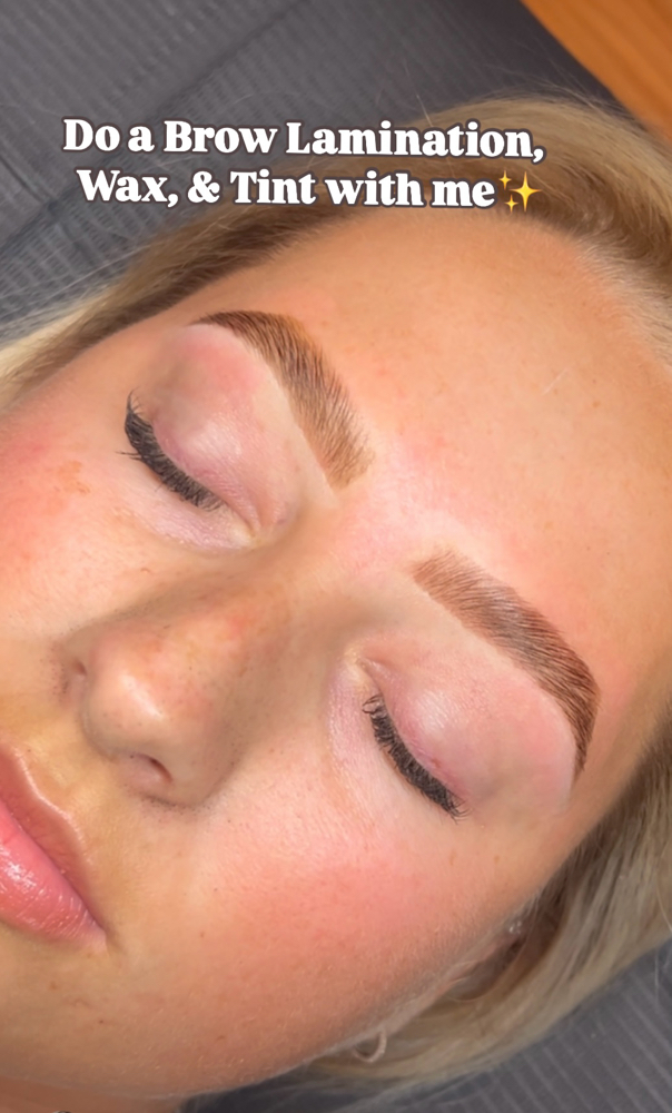 Brow Lamination, Wax, & Tint