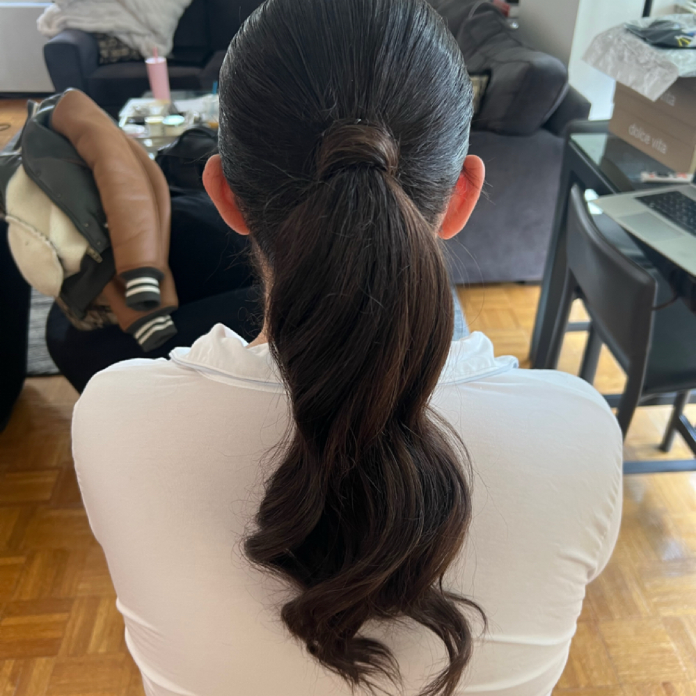 Updo With Extensions at Cut & Blow in Brooklyn, NY