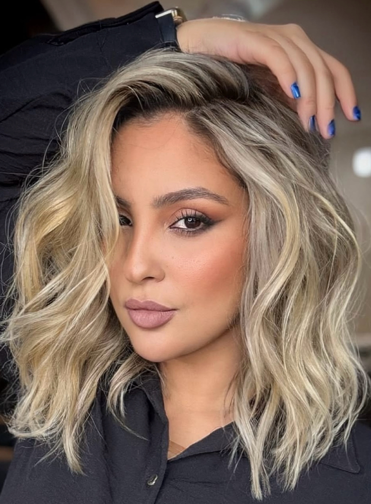 Balayage hair coloring