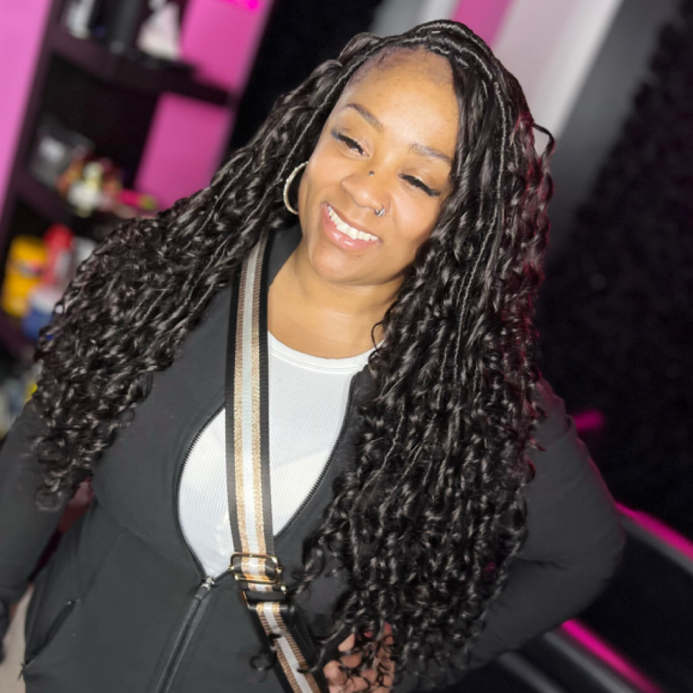 Raw Hair Goddess Locs at The Braid Bar Dayton, Ohio in Dayton, OH