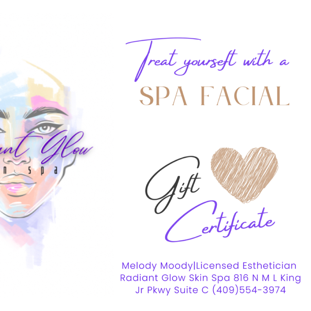 Gift Certificate at Radiant Glow Skin Spa in Beaumont, TX