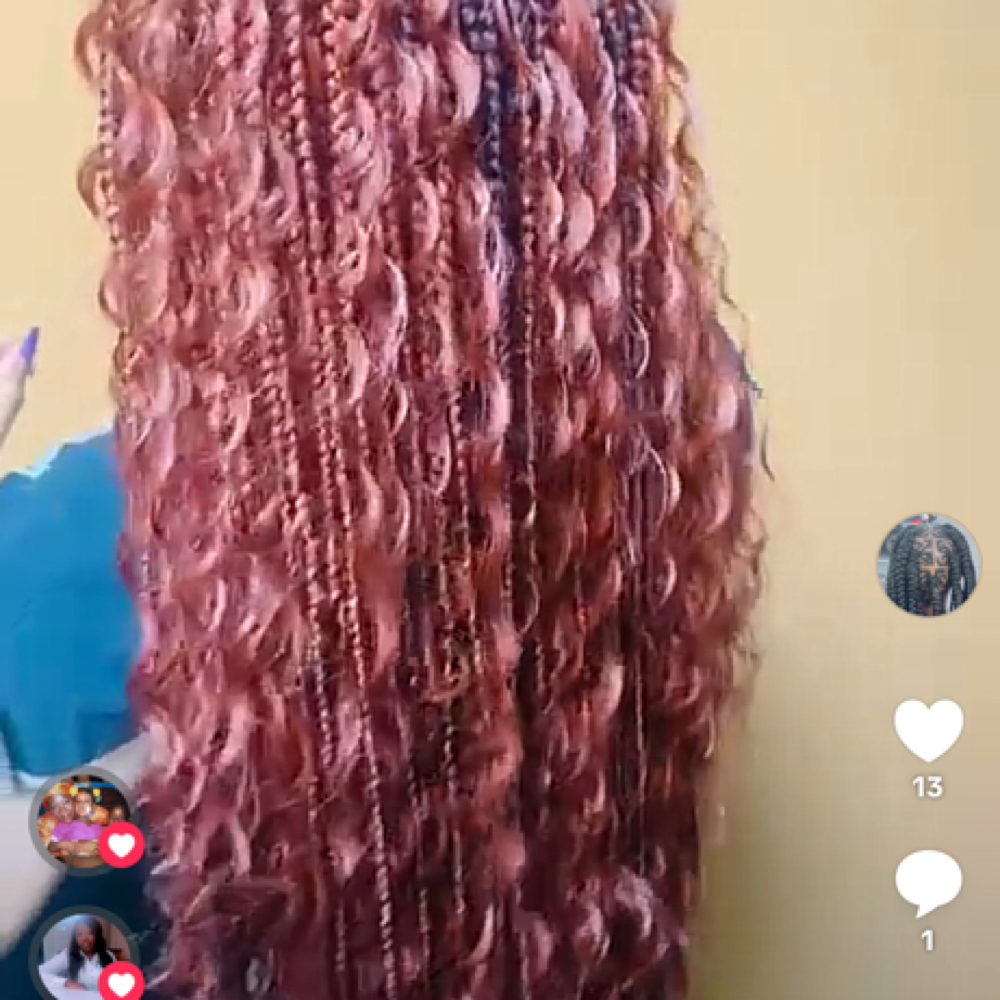 Boho Knotless Braids at Mame’s  hair braiding in Cordova, TN