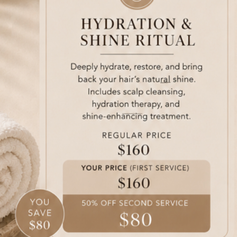 BUY ONE, GET ONE 50%Hydration at Salt + Sea Head Spa in Manhattan Beach, CA