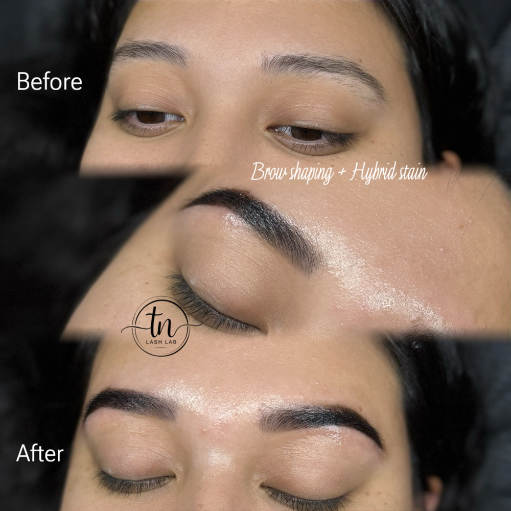 Brow Shape + Hybrid Stain at TN Lash Lab in Cypress, TX