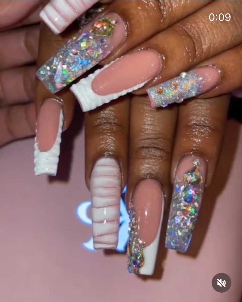 Acrylic French Tip With Gel Polish