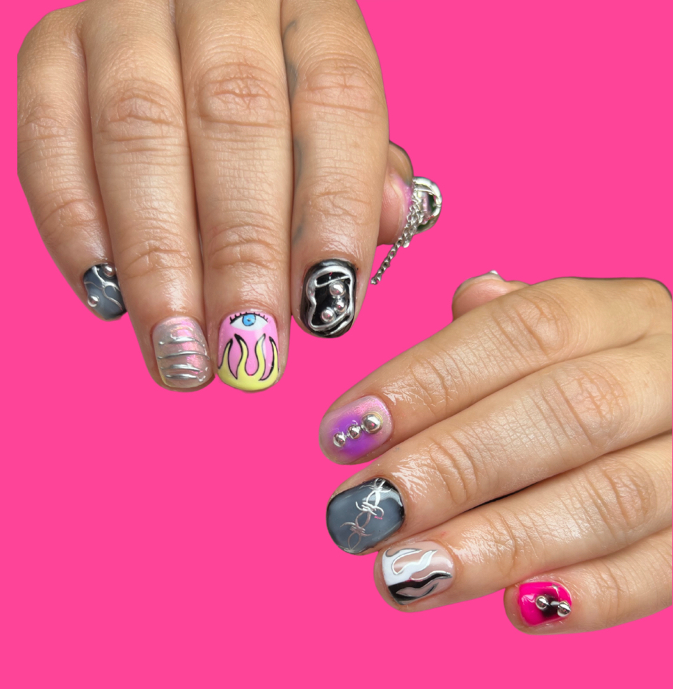 Structured Gel Mani + Nail Art