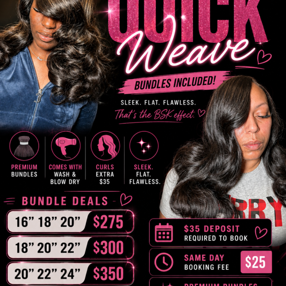 20” 22” 24” Traditional Quick Weave at Beauty Secrets in Milwaukee, WI