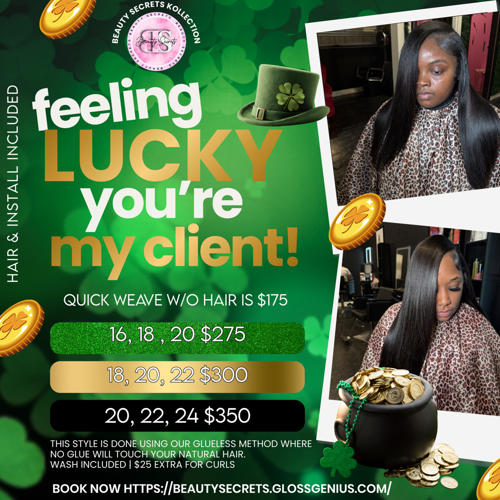 20” 22” 24” Traditional Quick Weave at Beauty Secrets in Milwaukee, WI