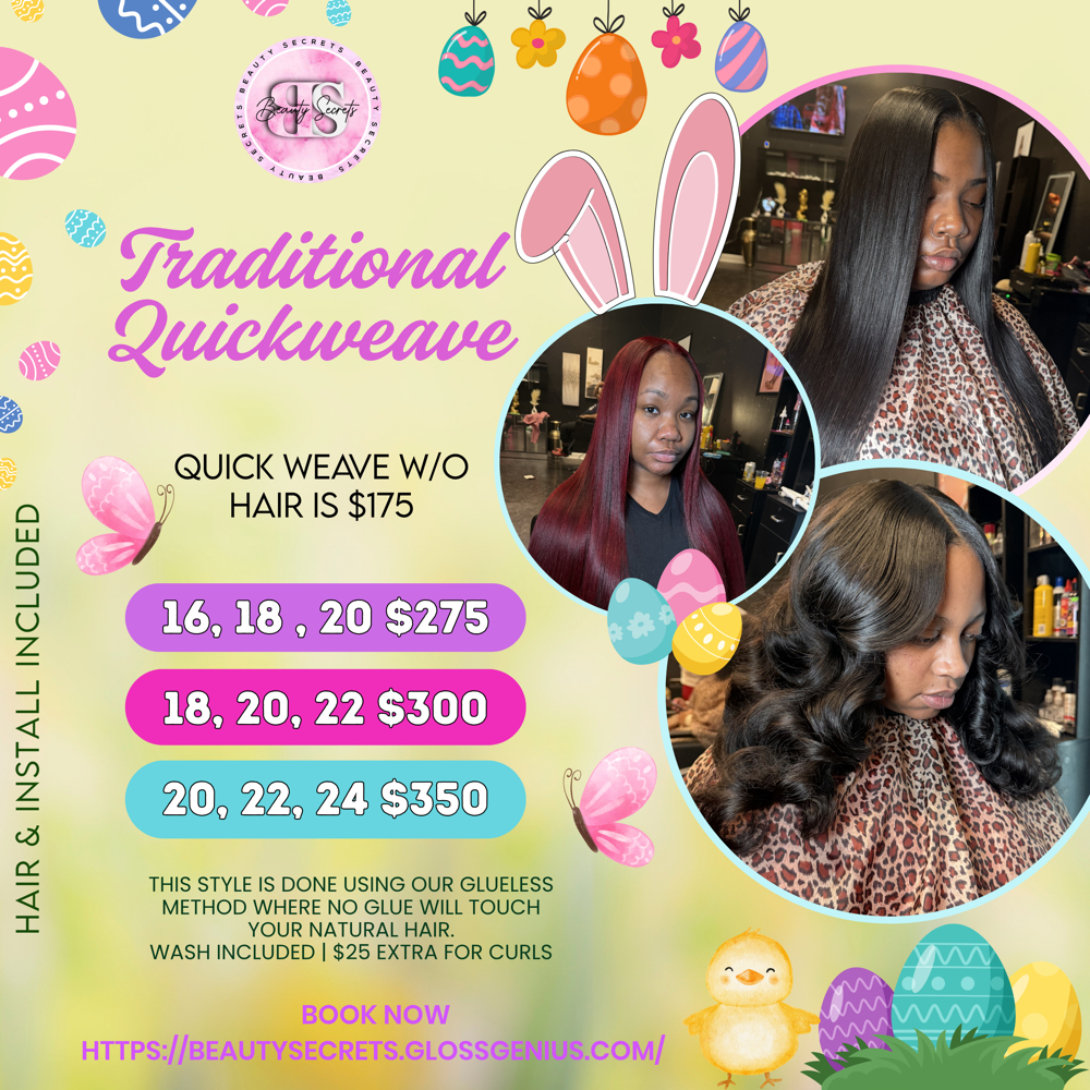 20” 22” 24” Traditional Quick Weave at Beauty Secrets in Milwaukee, WI