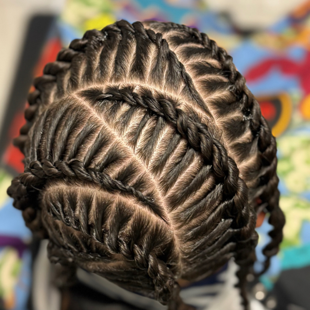 Freestyle Braids and Fade (Taper) at Girls Can Fade in Tucson, AZ