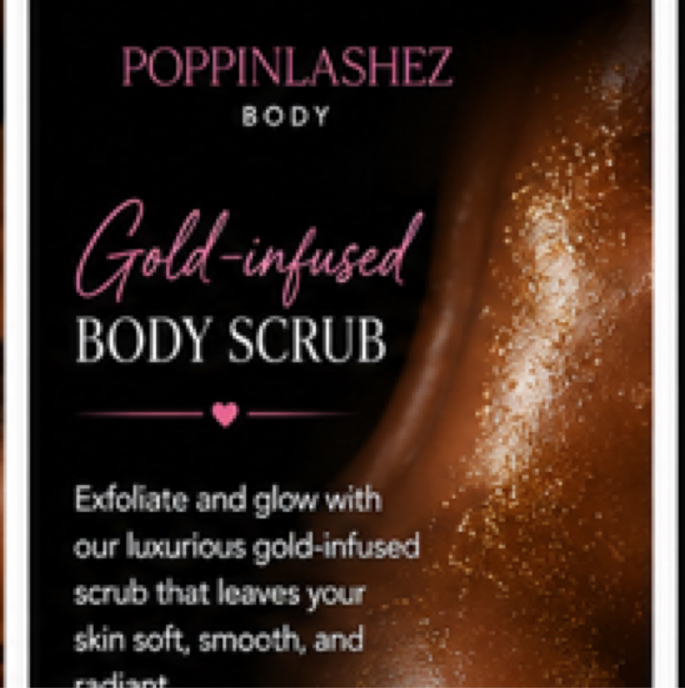 Gold-infused Body Scrub at Poppinlashez