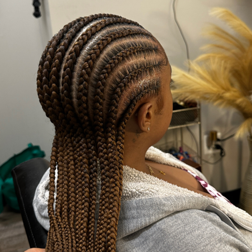 Straight-back Feed-in Cornrows at Hair By NaKya in Owings Mills, MD