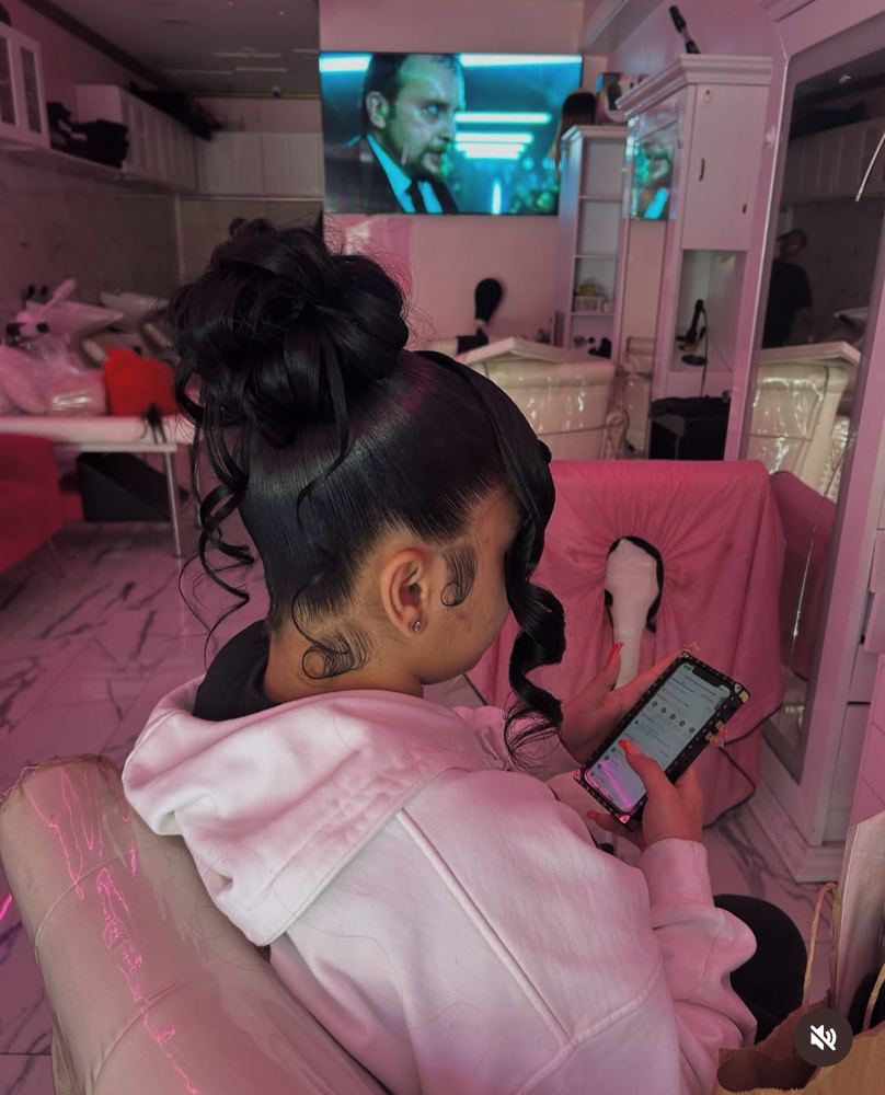 Updo With Natural Hair at Gigi.hair boutique in Bronx, NY