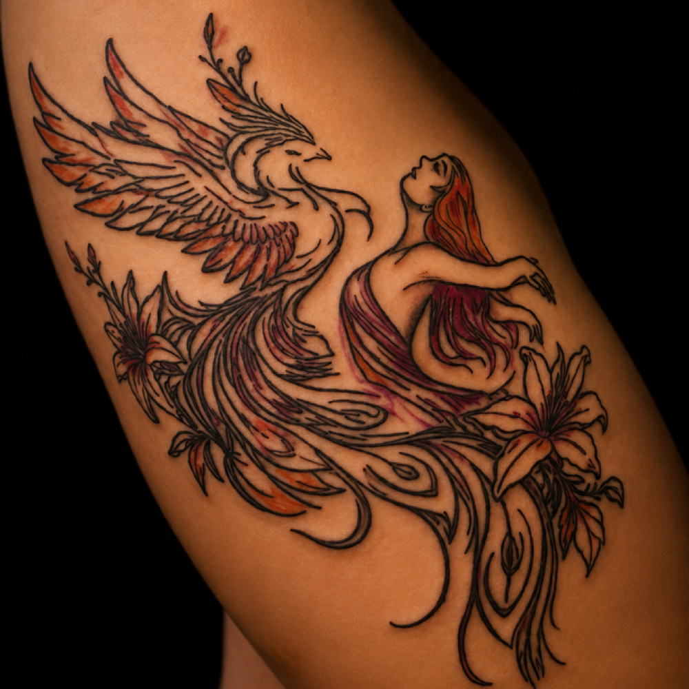 Large Tattoo at From hair to Eternity~Special day by Carolina in Saugus, MA