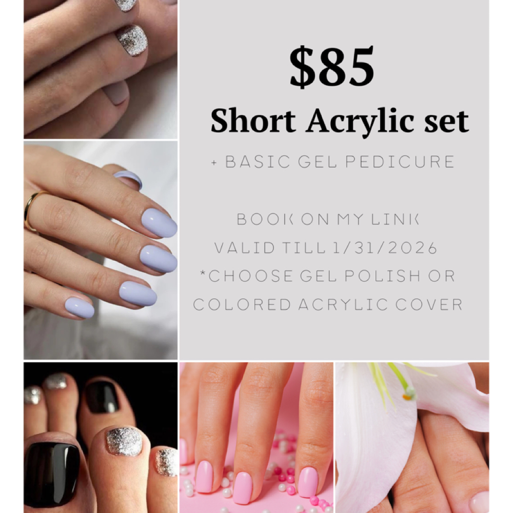 SHORT FULL SET+BASIC GEL  PEDICURE