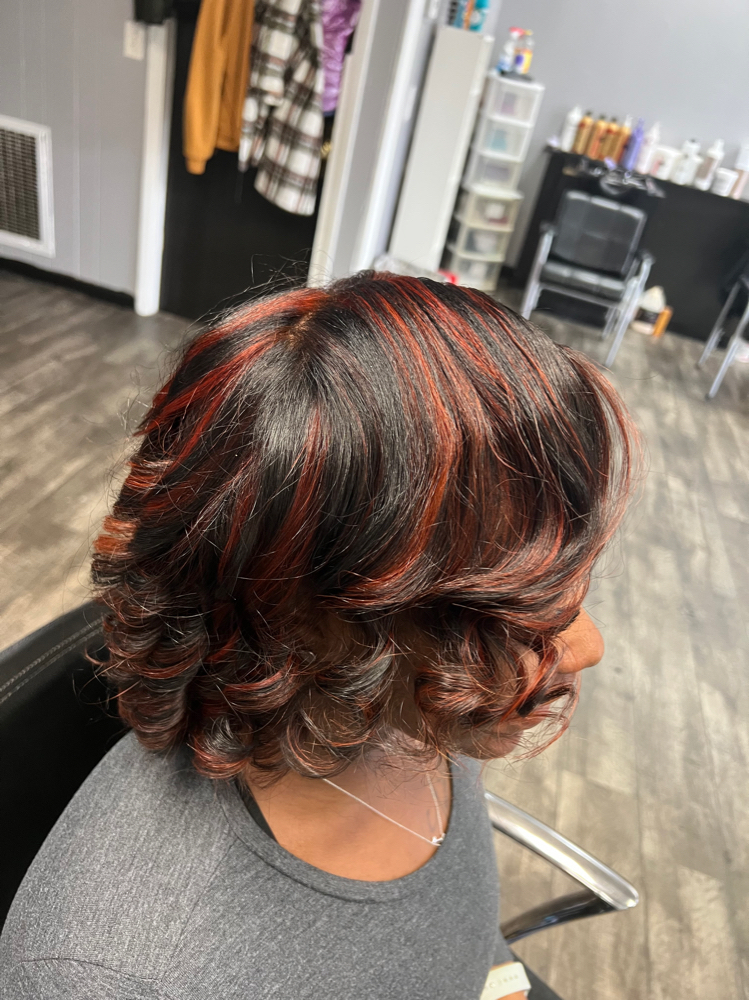 Silk Press w/Curls