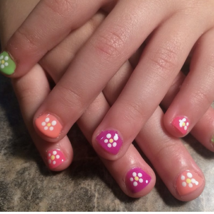 Little Girl Manicure With Gel + art
