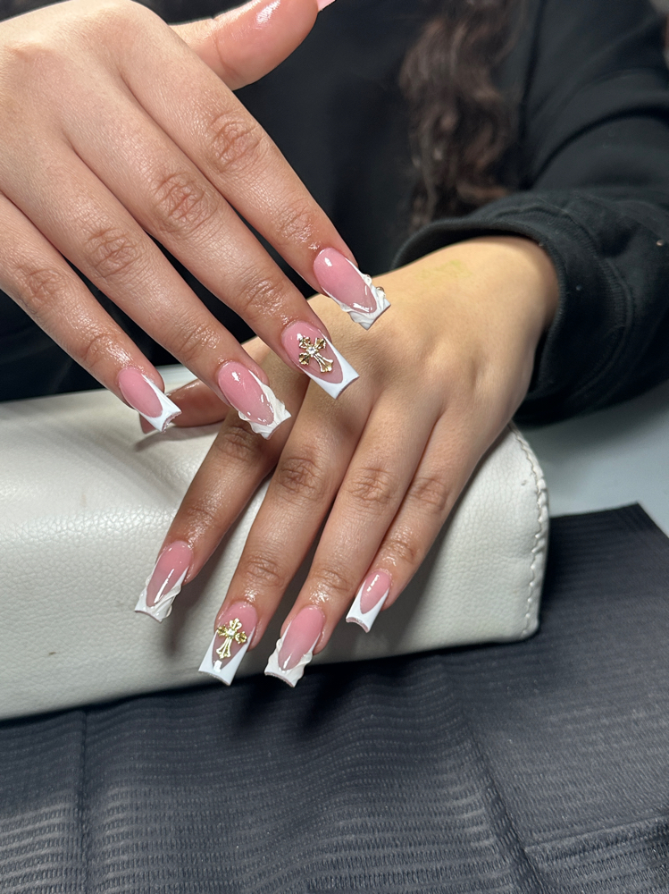 Simple French tip full set