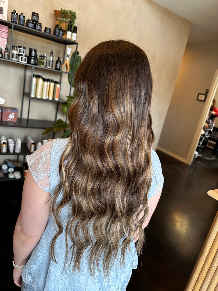 Hand Tied Extension Install at Brittani Anderson in Denison, TX
