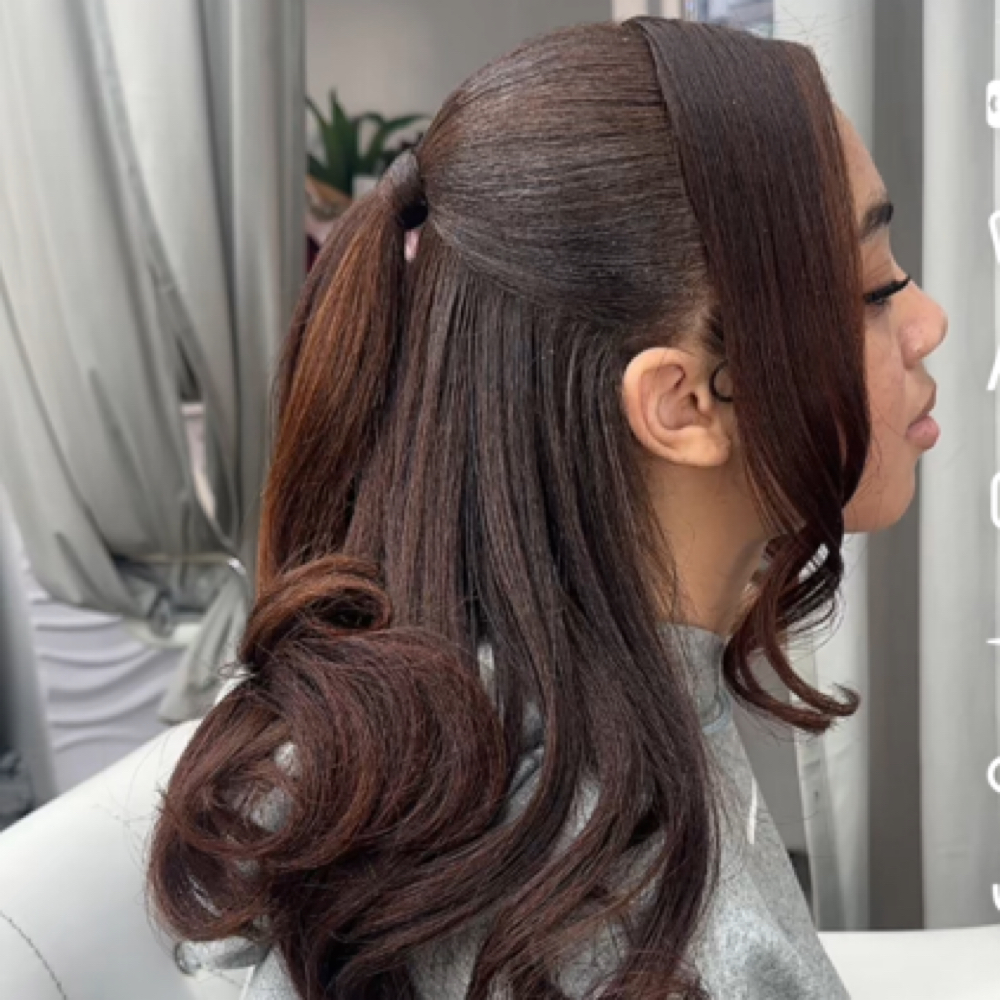 Half Up Half Down Natural Hair at Terika’s Beauty & Spa in Bloomfield, NJ