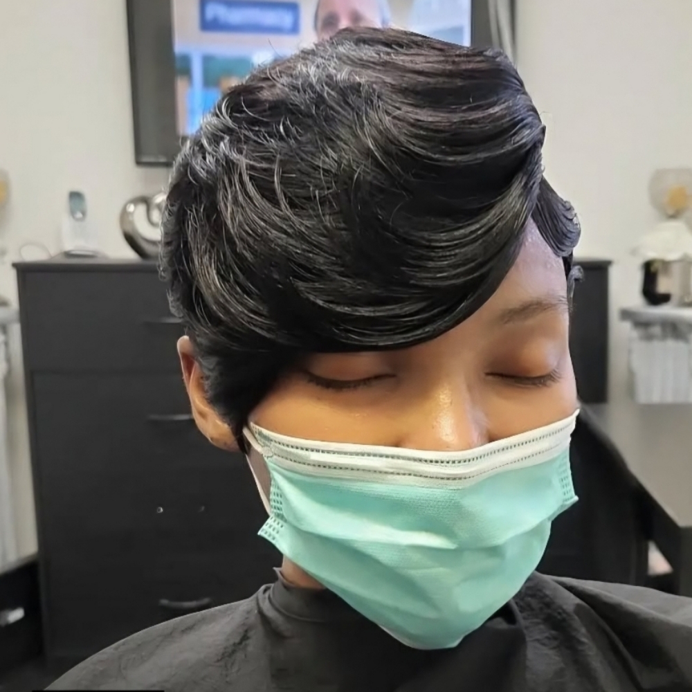 Quickweave Short Feathered Bangs at Leandrea's in Chesterfield, VA