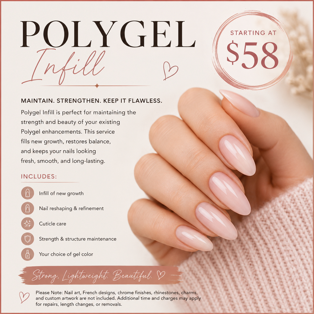 Polygel Enhancement Infill at Studio 811 Nail Studio in Ellensburg, WA