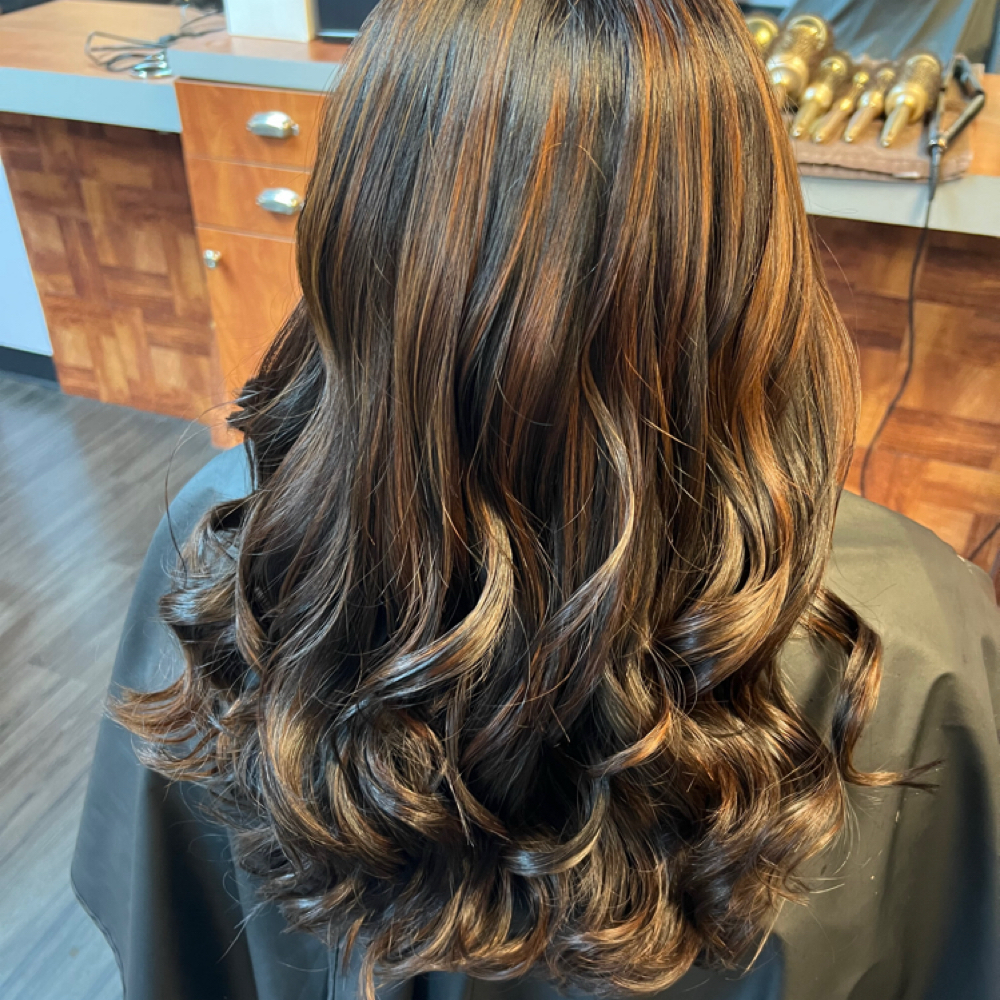 # 30-Curling Iron Curls. at Golden Scissor Total Care Hair Salon. in Peekskill, NY