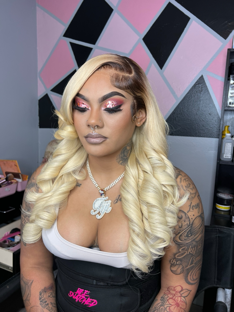 Bold makeup Beat W/Lashes at AMOUR HAIR STUDIO in Melbourne, FL