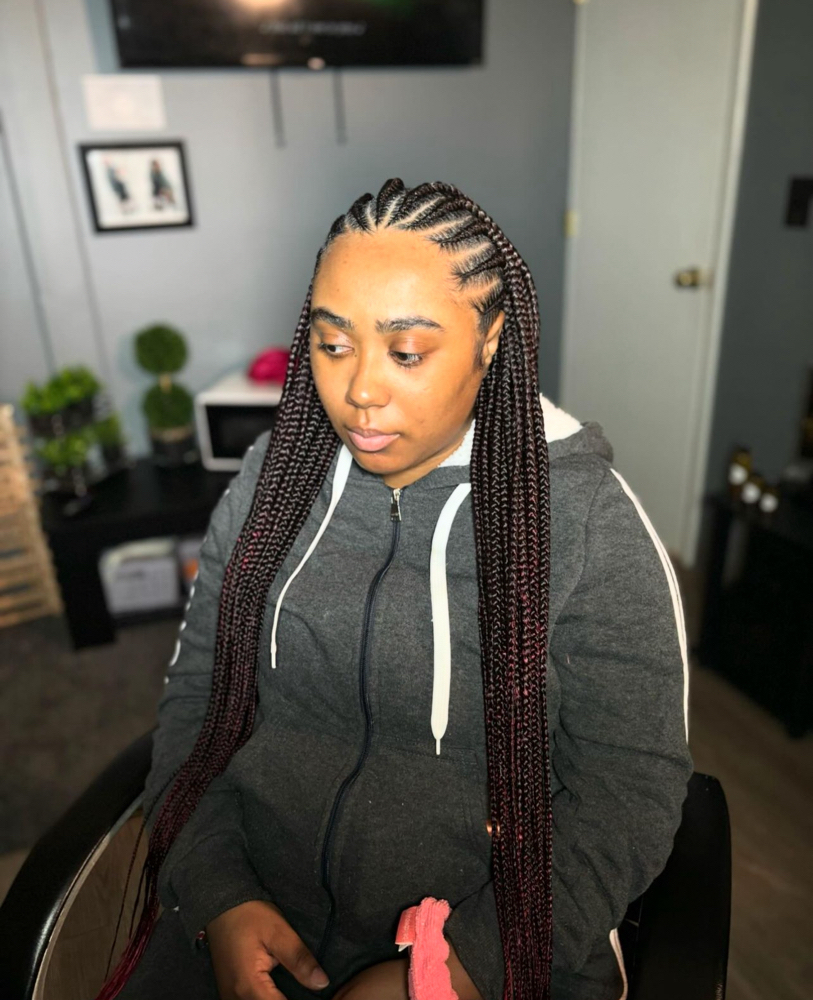 Large Fulani Braids W/BoxBraids