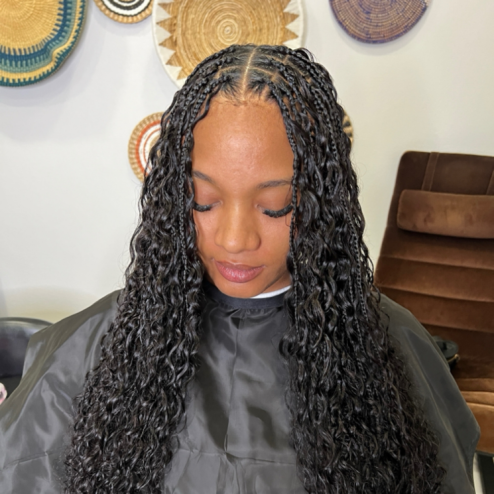 Boho Knotless Braids (Medium) at Braid Work in Plano, TX