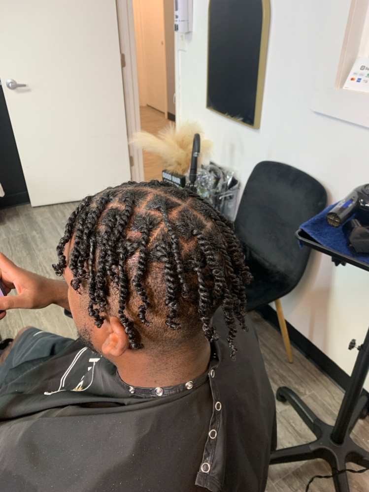 Man Bun Two Strand Twist