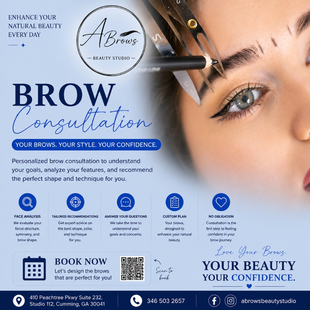 Brow Consultation at Abrows Beauty Studio in Cumming, GA