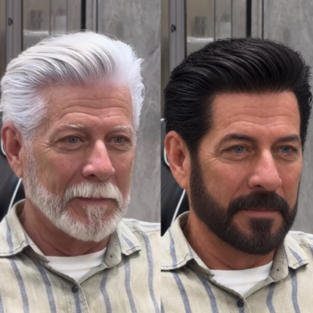 Grey Blending Hair+Beard at CutzStudio59 in New York, NY