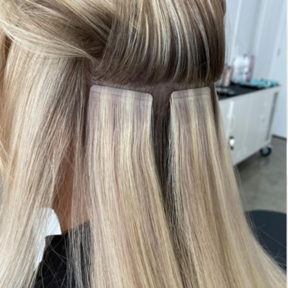 Tape In Install at HairXStarr in Corona, CA