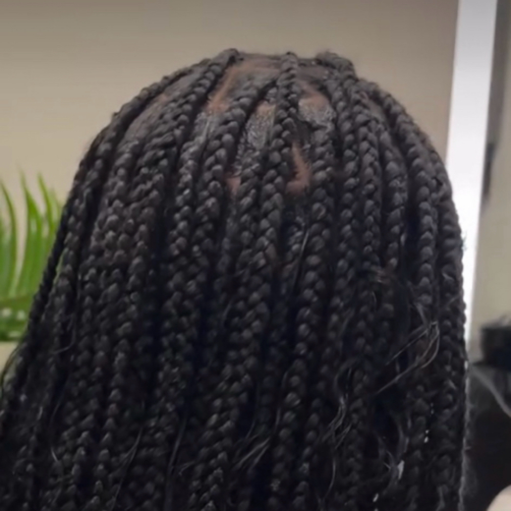 Medium Bohemian Knotless Braids at Dose Braids in Dallas, TX