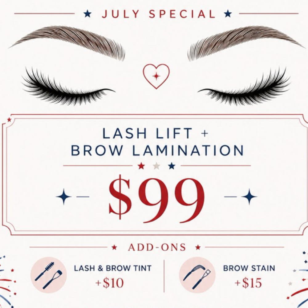Red, White, & Brow at Rich Lash Room in Lock Haven, PA