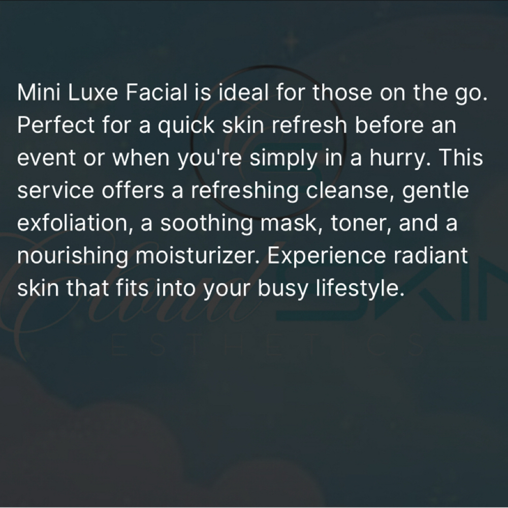 Mini Luxe Facial at Cloud Skin Esthetics LLC. in Redford, MI